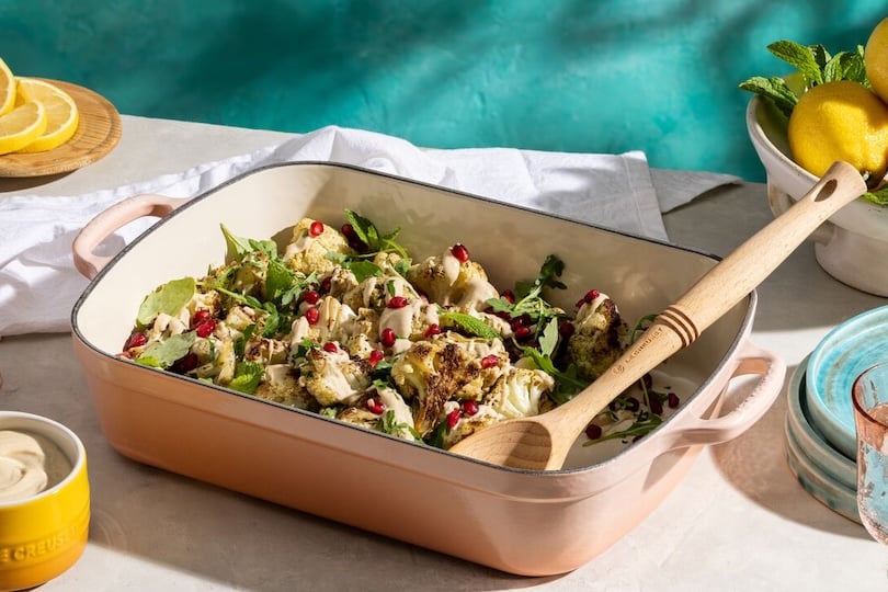 Za&rsquo;atar Roasted Cauliflower with Lemon Tahini Sauce and Herbs